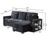 Mid-Century Modern Velvet Sleeper Sofa L-Shaped Sectional Sofa Pull Out SofaBed Convertible Sofa Bed with Storage Chaise & USB for Living Room-Brown - 4 of 4