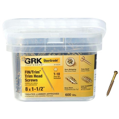 Grk Fasteners Ubergrade No. 8 X 1-1/2 In. L Star Trim Head Construction ...