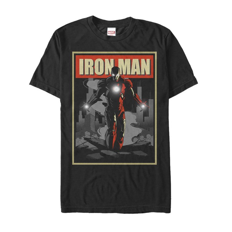 Men's Marvel Iron Man Shadow Poster T-Shirt, 1 of 5