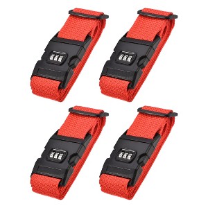 Unique Bargains Adjustable Travel Packing Suitcase Belts with Buckle Combination Lock 4 Pcs - 1 of 4