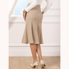 INSPIRE CHIC Women's High Waisted Flared Skirts for 1950s Solid Color Business Fishtail Midi Skirt - 3 of 4