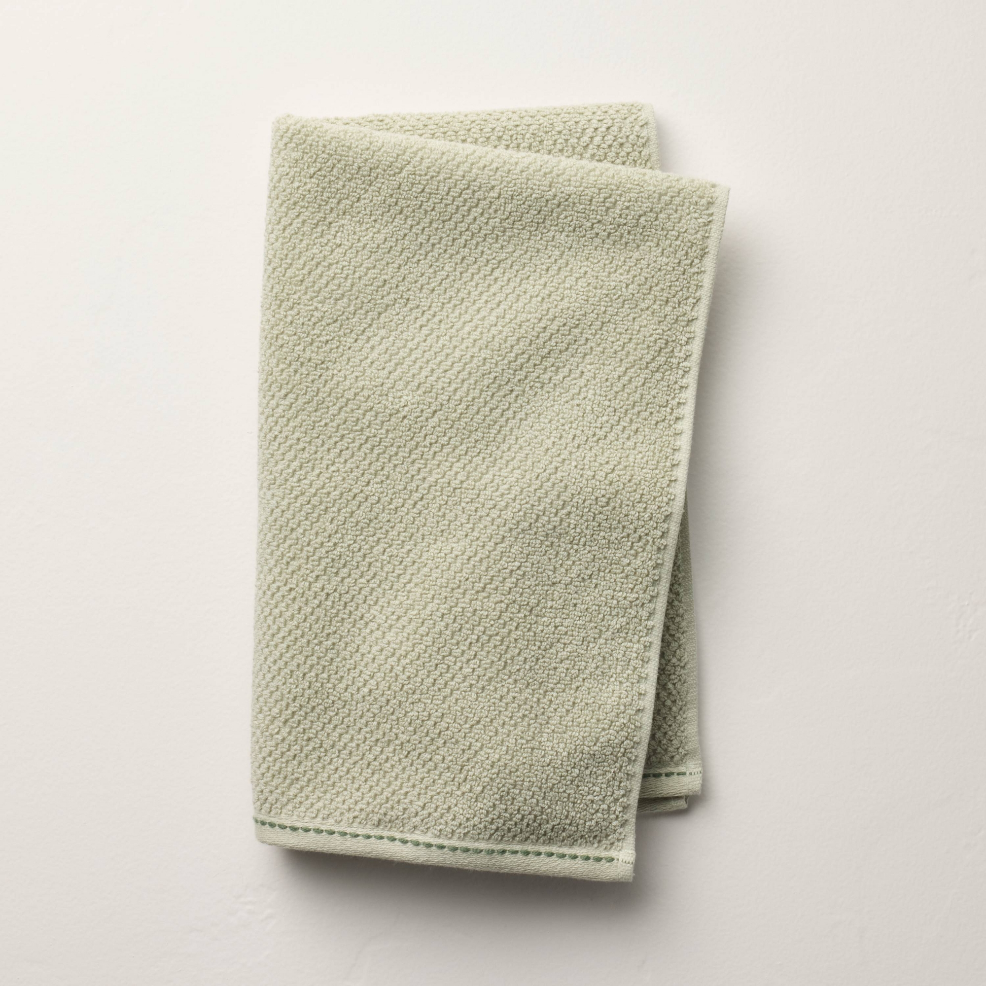 16"x27" Stitch Hand Towel Light Green/Green - Hearth & Hand™ with Magnolia