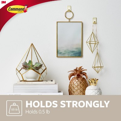 Command Small Sized Metallic Decorative Hooks Brass : Target