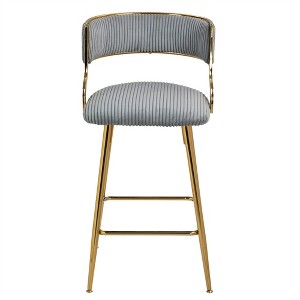 COWLOWN Luxury Corduroy Counter Stool with Gold Base, Bar Stool for Kitchen Island & Home Decor - 1 of 4