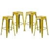 Emma and Oliver Commercial Grade 4 Pack 30" High Backless Distressed Metal Indoor-Outdoor Barstool - 2 of 4
