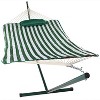 Sunnydaze Cotton Rope Freestanding Hammock with Spreader Bar with Portable Steel Stand and Pad and Pillow Set - 12' Stand - 3 of 4