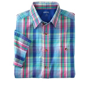 KingSize Men's Big & Tall Short-Sleeve Plaid Sport Shirt - 1 of 4