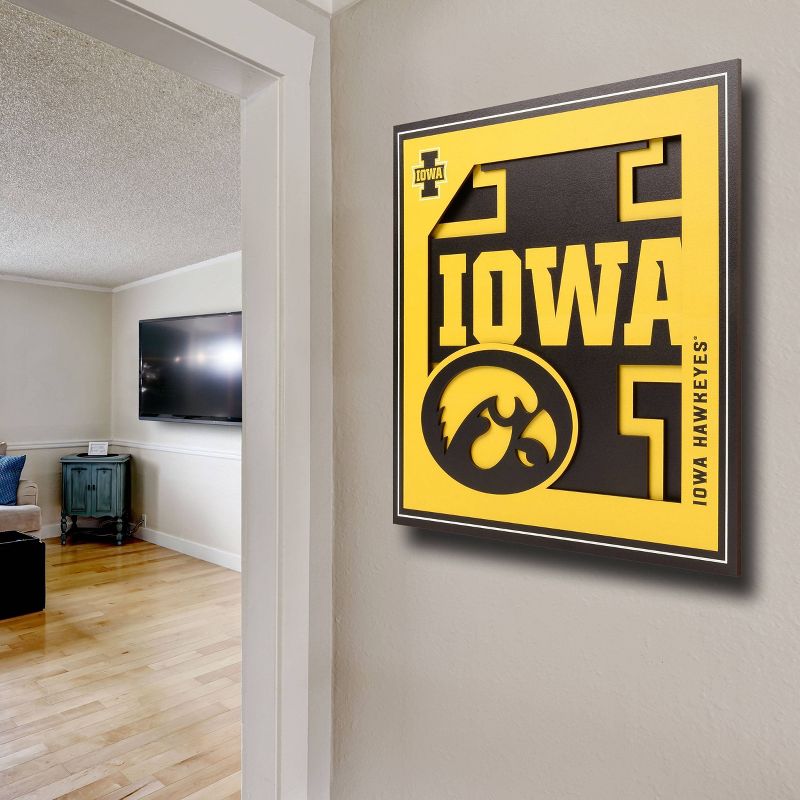 NCAA Iowa Hawkeyes 3D Logo Series Wall Art - 12&#34;x12&#34;, 3 of 5