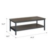 Modern Brown Coffee Table – Easy Assembly, Warm Wood Finish, Transitional Style for Living Room, 41" Long, Easy-Care Design - 3 of 4
