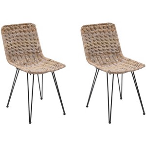 Nordlys Set of 2 Metal and Fiber Dining Chairs Exotic Boho Dining Room - 1 of 4