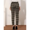 INSPIRE CHIC Women's Vintage Tartan Plaid Elastic Waist Straight Long Trousers - 3 of 4