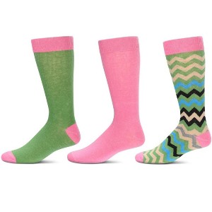 Memoi Colorvron Cotton Blend Crew Sock 3 Pack - 1 of 4