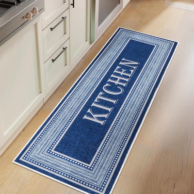 SussexHome Indoor Non Skid Cotton Washable Kitchen Runner Rug - 20" x 59"
