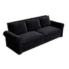 Homy Casa 3-in-1 Convertible Velvet Sofa Bed with Nailhead Trim and Rolled Arms, for Living Room or Guest Space - 2 of 4