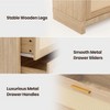 Zstar Dresser for Bedroom, Wooden Storage Cabinet with Rattan Fronts - 4 of 4
