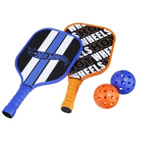 Hot Wheels 7-Piece Pickleball Set - 2 Wood Paddles, 4 Pickleballs & Carry Bag Case - 1 of 4