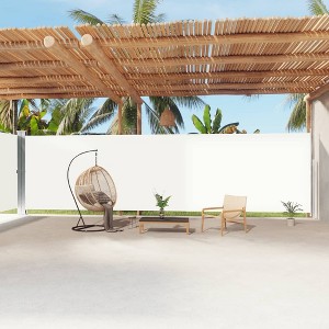 vidaXL Retractable Side Awning Cream 86.6"x472.4" - 1 of 4