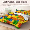 Boersma 3 Piece Colorful Building Blocks Comforter Set Twin – Funny Reversible Quilt Bedding with 1 Comforter & 2 Pillow Shams for Kids Boys Girls - 4 of 4
