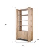 HomeRoots 42" Natural Solid Wood Four Tier Bookcase with Two Doors - 3 of 4