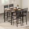 Dining Table Set for 4 with Footrest & Backrest, Counter Height Table with 4 Upholstered Bar Stools and Corner Protector, for Dining room - 3 of 4