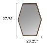 HomeRoots 28" Brown Hexagonal Framed Accent Mirror - 3 of 4