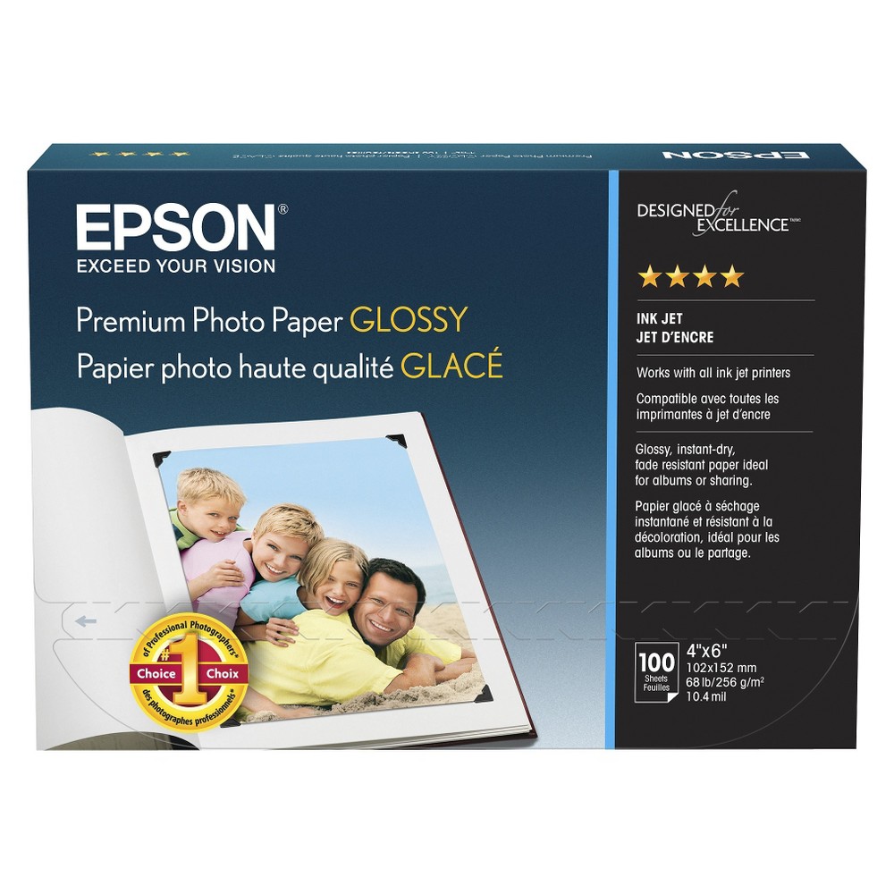 Photos - Office Paper Epson 100-ct. Premium Glossy Ink Jet Photo Paper 4"x6" 
