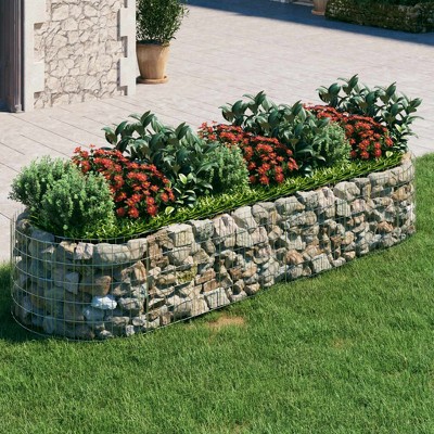 vidaXL Gabion Raised Bed Silver Galvanized iron 78.7 x 39.4 x 19.7 in