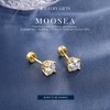 Turandoss 3Pairs Moissanite Cartilage Stud Earrings for Women Men, 925 Sterling Silver Post Flat Back Hypoallergenic Earring Set, Christmas Gifts - 4 of 4