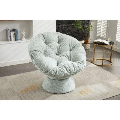 CAVINAS Oversized Swivel Accent Chair, 360-degree Swivel Barrel Chair, Upholstered Swivel Chair, Papasan Chair for Living Room Bedroom