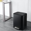 EcoSummer Dual Trash Can 2×4 Gal Stainless Steel Recycling Bin with Soft-Close Lid, Step-On Kitchen Garbage Bin, Black. - 2 of 4