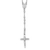Black Bow Jewelry 14k White Gold 3mm Beaded Rosary Necklace with Crucifix, 24 Inch - 2 of 4