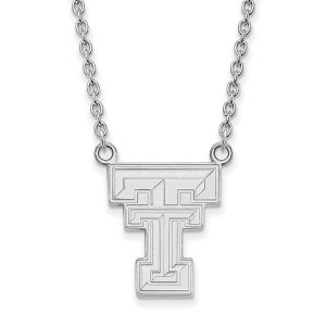 Black Bow Jewelry 10k White Gold Texas Tech Red Raiders NCAA Necklace 18 Inch - 1 of 4