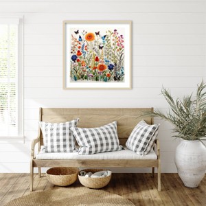 Amanti Art Wild Flower Patch I by Roozbeh Wood Framed Wall Art Print - 1 of 4