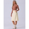 INSPIRE CHIC Women's High Waist Elastic Back A-Line Belted Corduroy Midi Skirt with Pockets - 3 of 4