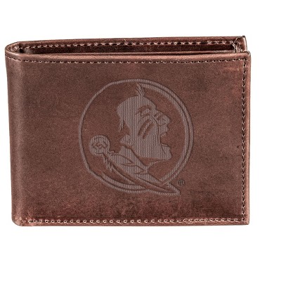 Evergreen NCAA Florida State Seminoles Brown Leather Bifold Wallet Officially Licensed with Gift Box