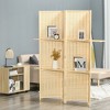 Aghana Digitals 4-Panel Bamboo Privacy Screen with Storage Shelves, 6Ft Freestanding Room Divider, - 2 of 4