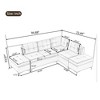 95" Modular Sectional Sofa Couch Set, Upholstered PU Couches with Movable Storage Ottomans-ModernLuxe - 3 of 4