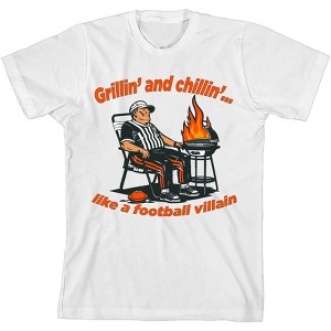 Grillin' and Chillin' Like A Football Villain Youth Crew Neck Short Sleeve Tee - 1 of 2