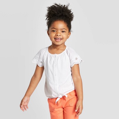 toddler girl white button up shirt