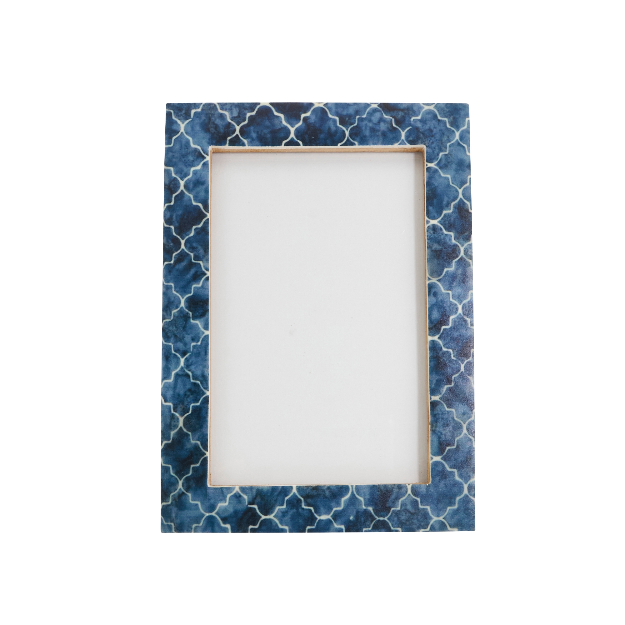Saro Lifestyle Moroccan Mosaic Bone Photo Frame, 5"x7", Blue