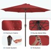 Hyleory 9' Red 8 ribs Sunbrella,Hyleory Tilt Market Patio Umbrella with Oval Ribs Iron Pole, Sturdy and Adjustable - image 3 of 4