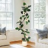 Artificial Magnolia Tree,Tall Fake Plants with White Planters, Artificial Plants Indoor with 8 Pcs Magnolia Flowers - 3 of 4