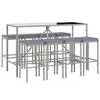 vidaXL Patio Bar Set Outdoor Garden Table with Stool with Cushions Poly Rattan - Gray 70.9" Table Length 8 Piece - 3 of 4