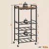 SUGIFT Freestanding Wine Rack Rustic Wine Holder Stand with Storage for Kitchen, Dining Room, Bar, and More - 4 of 4