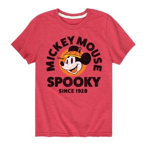 Boys' Disney Spooky Since 1928 Short Sleeve Graphic T-Shirt - Heather Red - Small - 1 of 4
