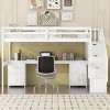 Streamdale Twin Size Loft Bed Frame with Built-in Desk and Double Storage Drawers,White - 2 of 4