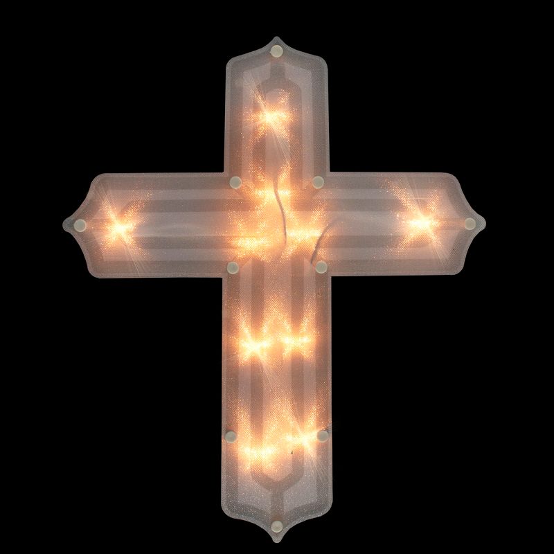 Northlight 14" Lighted Religious Cross Easter Window Silhouette Decoration, 1 of 6