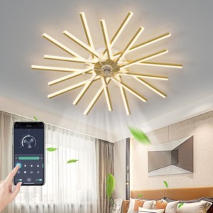 45" Ceiling Fan with Dimmable LED Lights, 6-Speed Reversible Fan with Remote & APP Control for Bedroom or Living Room – The Pop Home - 1 of 4