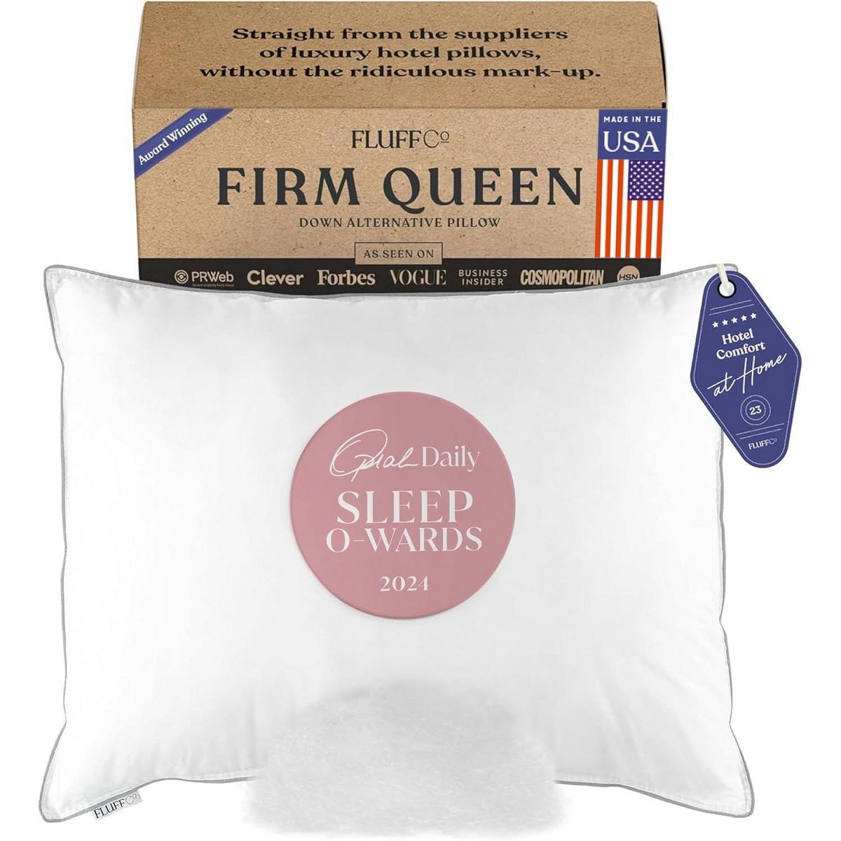 Fluffco Down Alternative Pillow Standard Soft – White