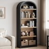Bookcase 5 Shelf Arched Bookshelf 71.65in Tall Bookcase Farmhouse Display Storage Rack Wooden Bookshelves for Home Office, Living Room - 4 of 4